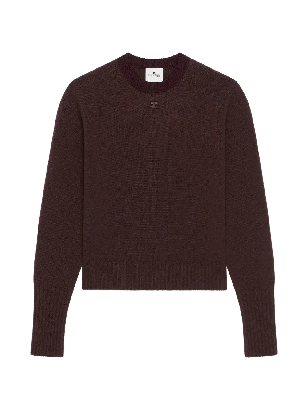 Courrèges Pullover mit Logo-Patch - Braun