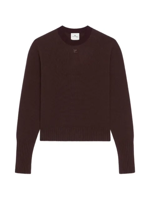 Courrèges suéter con cuello redondo y parche del logo