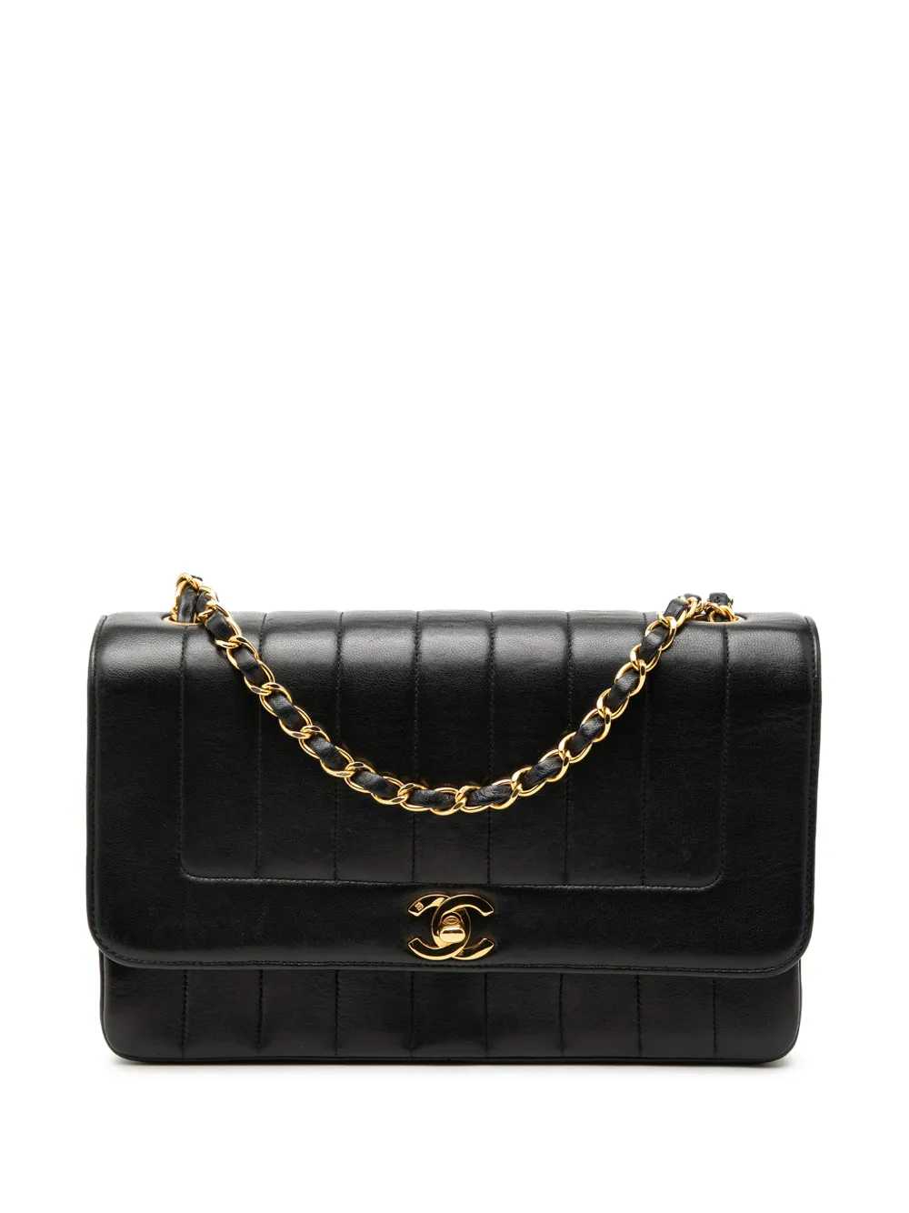 CHANEL Pre-Owned 1996-1997 Medium Vertical Quilted Lambskin Mademoiselle crossbody bag - Schwarz