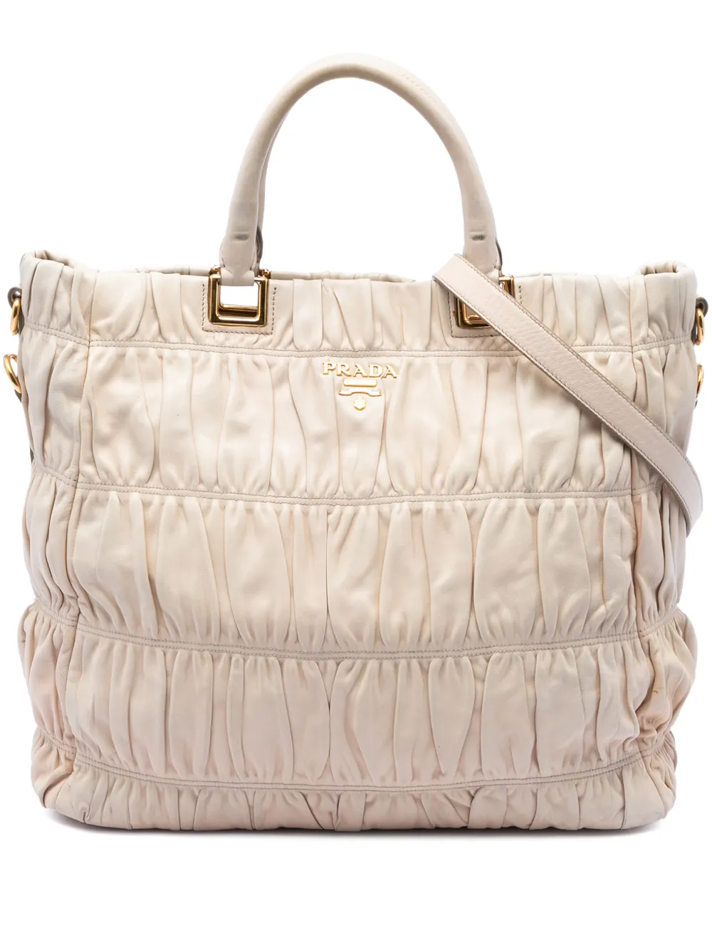 Prada Pre-Owned 2010-2026 Nappa Gaufre satchel - Brown