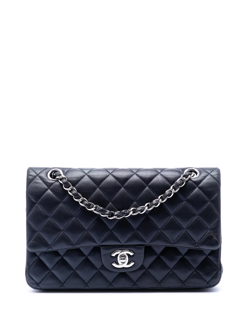 CHANEL Pre-Owned 2017-2018 Medium Classic Lambskin Double Flap shoulder bag - Blu