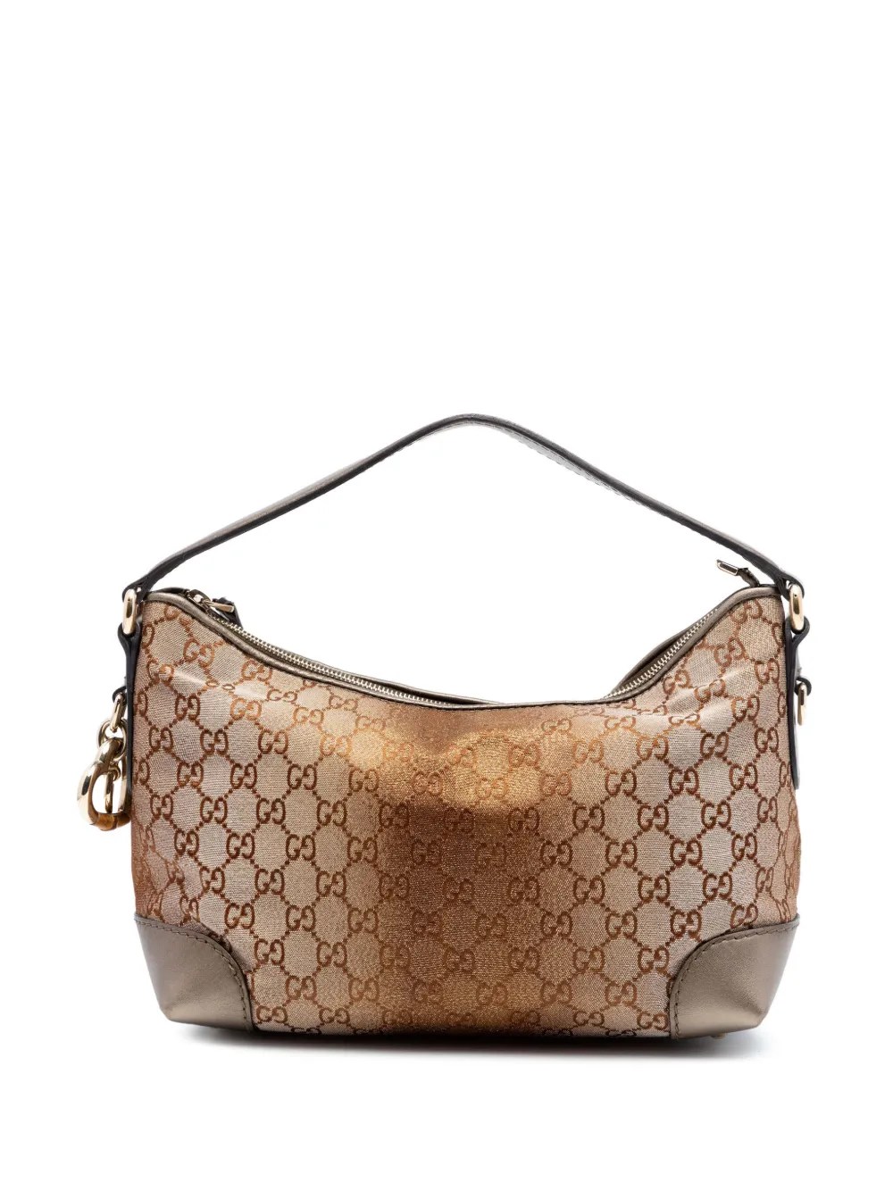 Gucci Pre-Owned 2016-2026 GG Lurex Heart Bit handbag - Braun