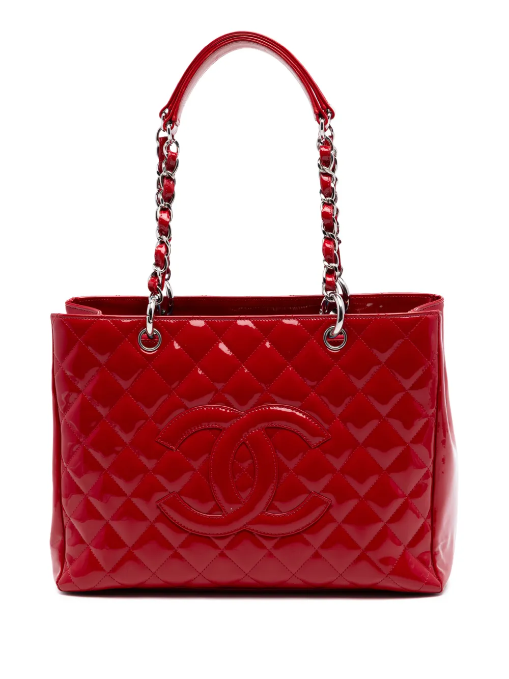 CHANEL Pre-Owned 2009-2010 Patent Grand Shopping tote bag - Rosso