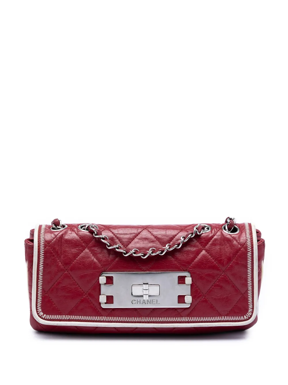 CHANEL Pre-Owned 2008-2009 Quilted Aged Lambskin Reissue 2.55 East West Flap shoulder bag - Rosso