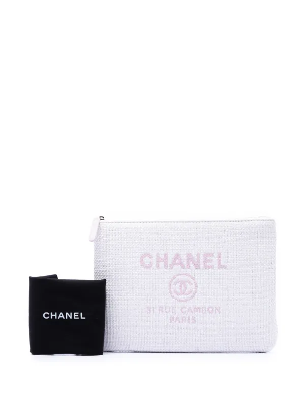 CHANEL Pre-Owned 2016-2017 ミディアム ラフィア ドーヴィル O ケース