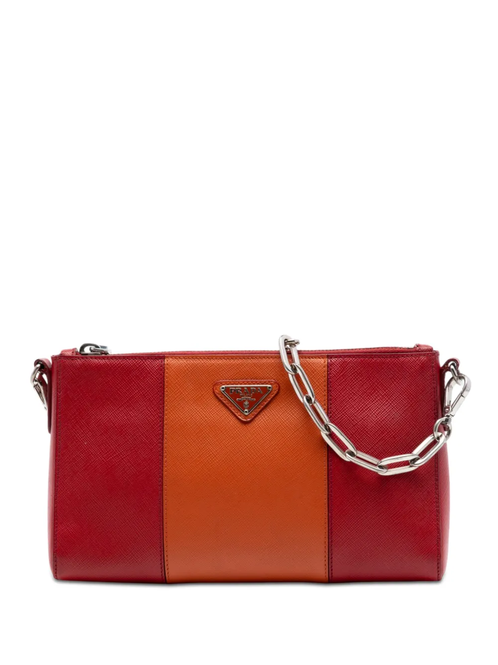 Prada Pre-Owned 2016-2026 Bicolor Saffiano Lux crossbody bag - Rosso