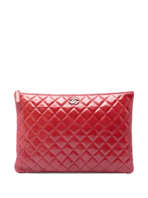 CHANEL Pre-Owned 2014 Large Quilted Patent O Case clutch bag