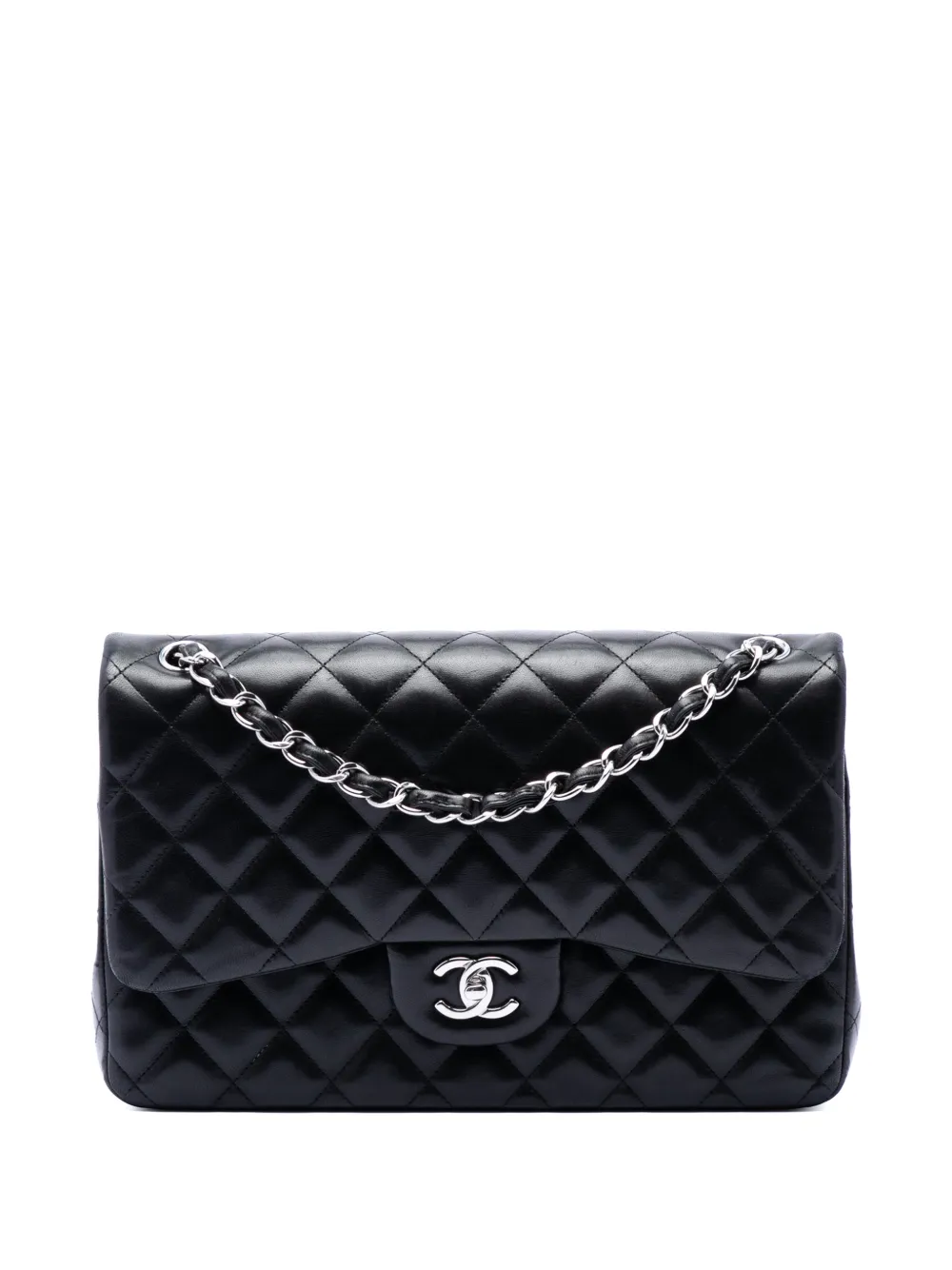 CHANEL Pre-Owned 2012-2013 Jumbo Classic Lambskin Double Flap shoulder bag - Black