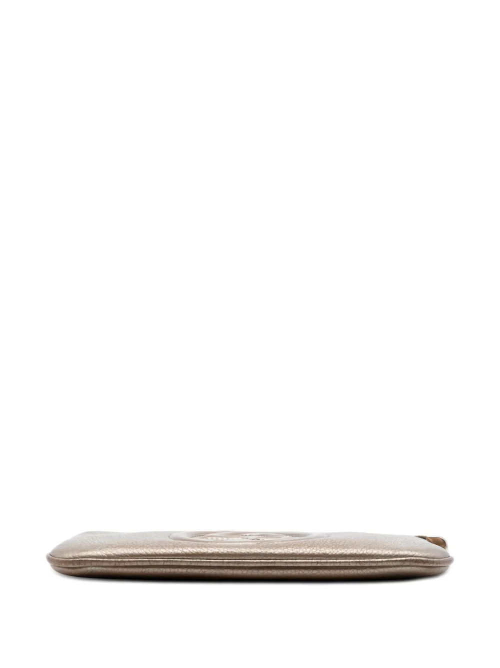 Gucci Pre-owned 2000-2015 Metallic Calfskin Soho Wristlet Pouch Clutch Bag in Brown, view 4