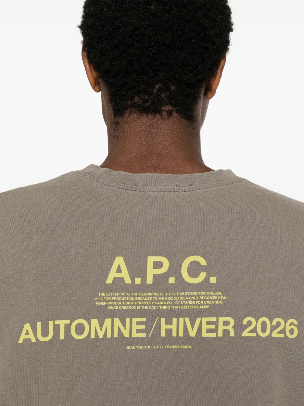 A.P.C. T-shirt met logoprint met ronde hals Grijs