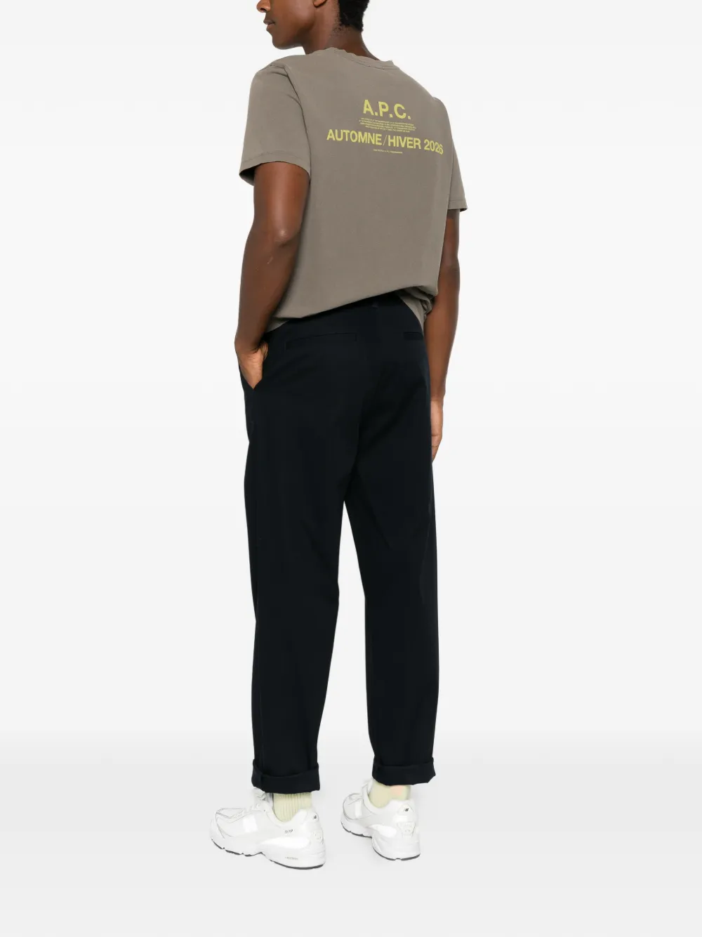 A.P.C. T-shirt met logoprint met ronde hals Grijs