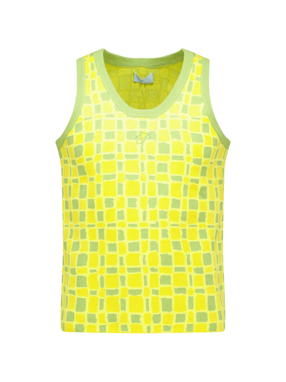 3.PARADIS checkerboard-pattern 3P vest - Giallo