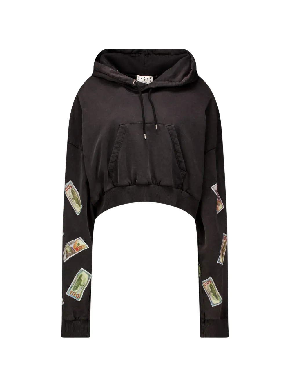AVAVAV printed cropped hoodie - Nero