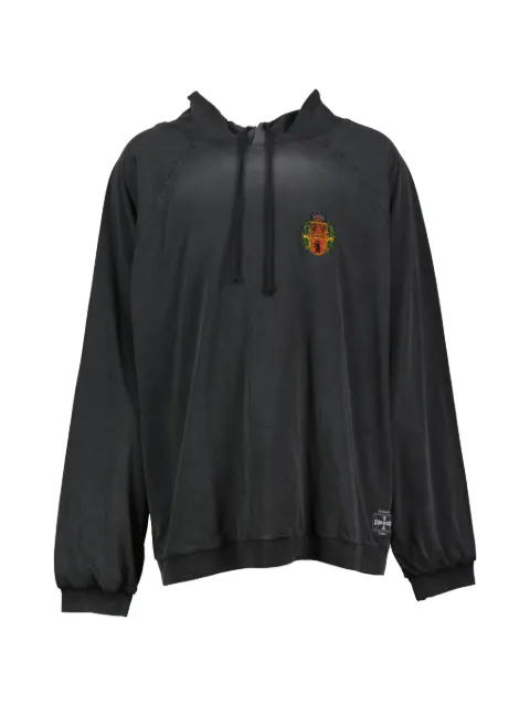032c Bar embroidered distressed hoodie