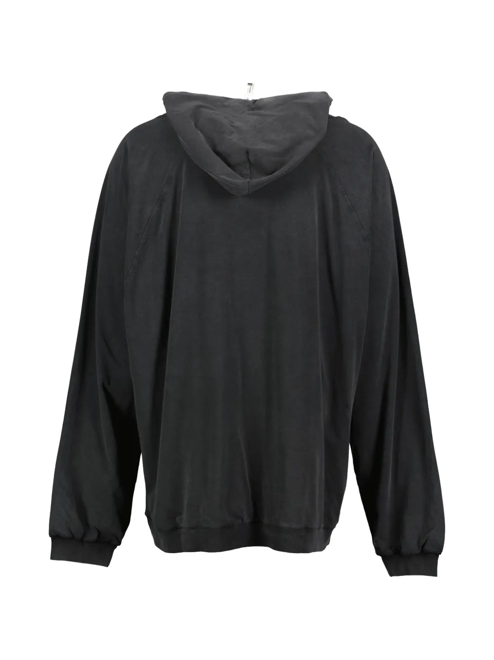 032c Bar gerafelde hoodie met borduurwerk Zwart