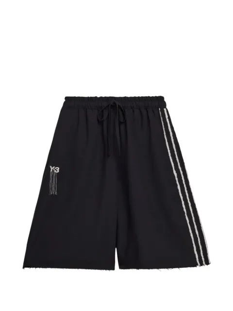 Y-3 3-Stripes raw-cut shorts