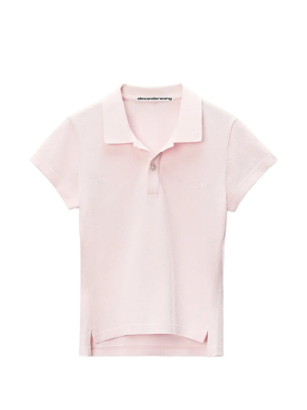 Alexander Wang crystal-embellished slim-fit polo shirt - Rosa