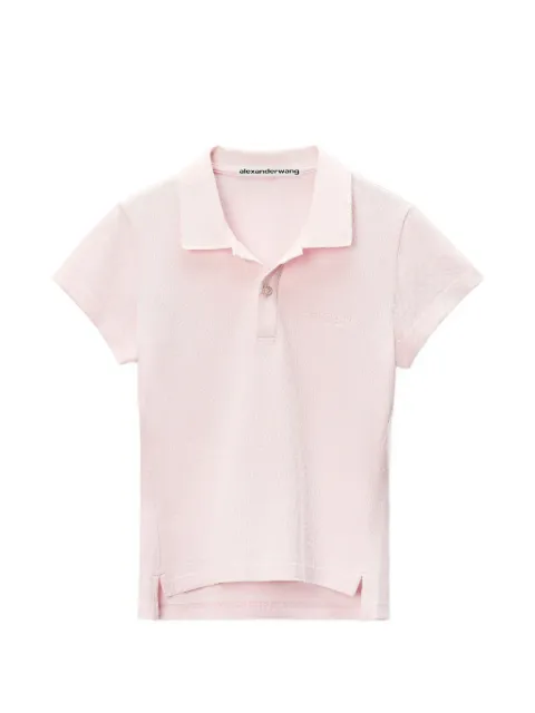 Alexander Wang playera tipo polo de piqué con logo bordado