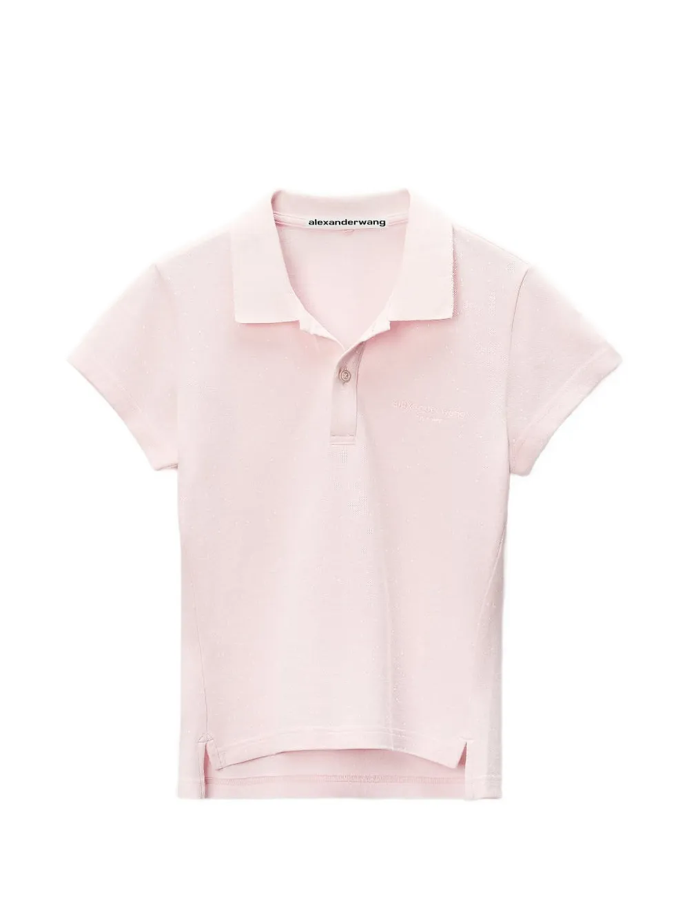 Alexander Wang crystal-embellished slim-fit polo shirt - Rosa