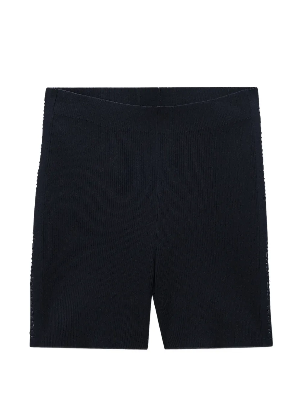 Alexander Wang logo-stripe ribbed mini shorts - Nero