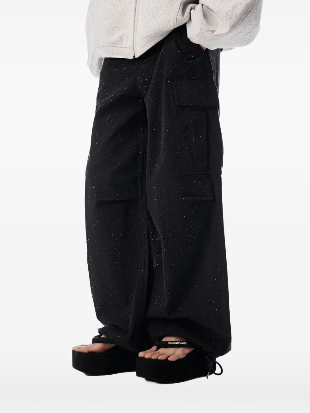 Alexander Wang Cargo broek verfraaid met kristallen Zwart