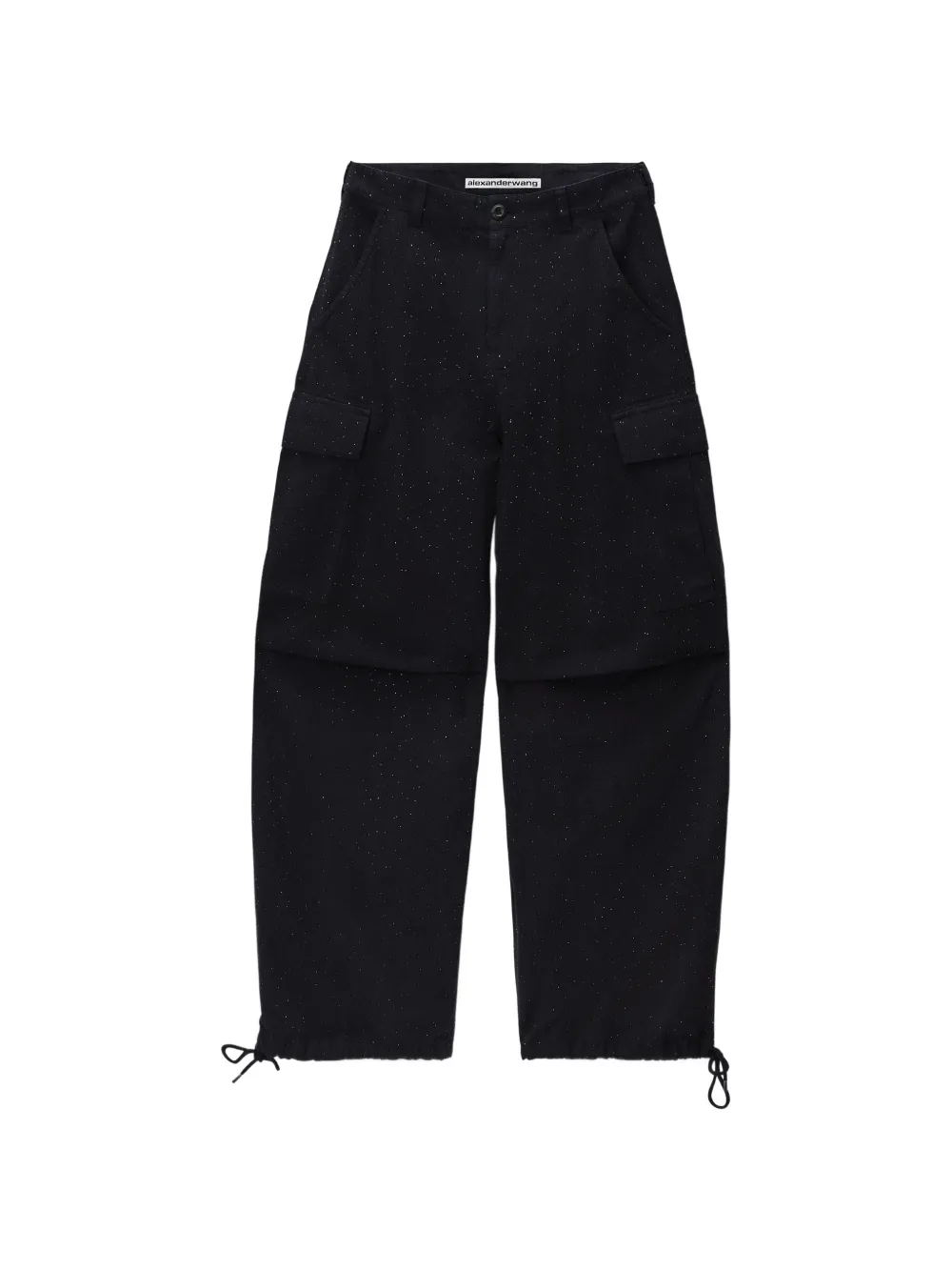 Alexander Wang Crystal-embellished Cargo Pants In Black