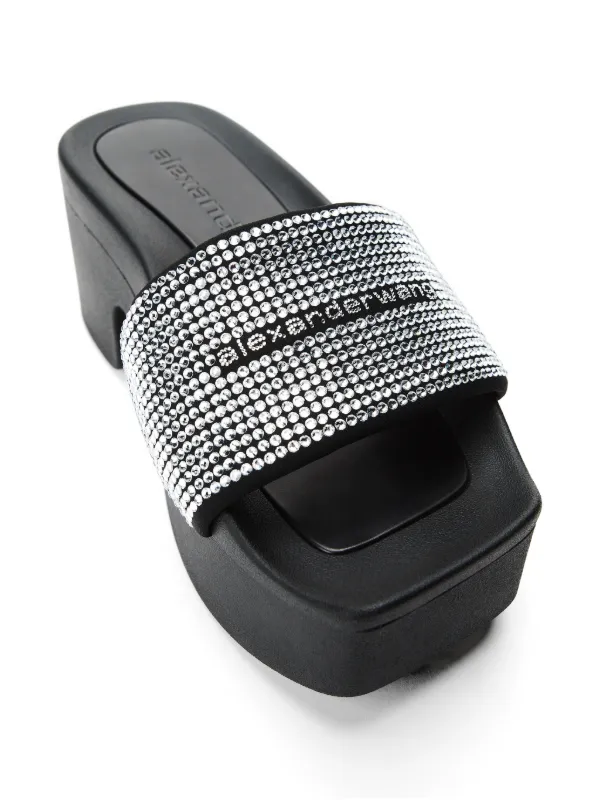Alexander Wang Crystal-embellished Platform Sandals in Black