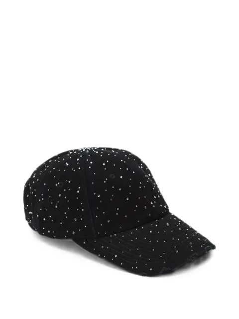 Alexander Wang crystal-embellished distressed baseball cap