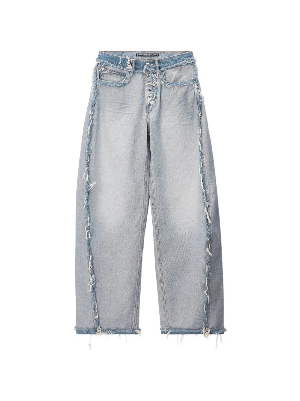 Alexander Wang frayed-edge wide-leg jeans - Blau