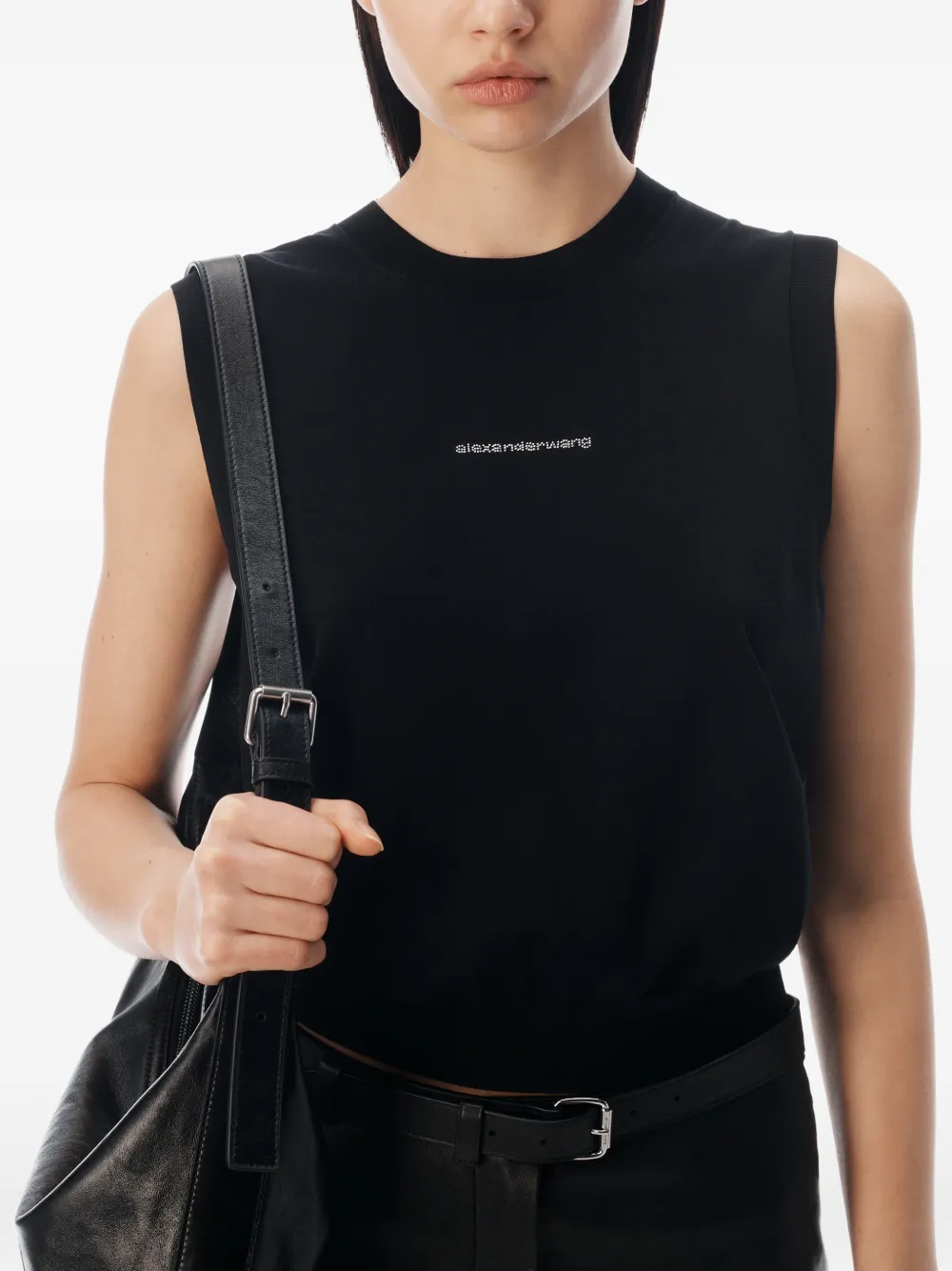 Alexander Wang ビジューロゴ タンクトップ | ブラック | FARFETCH JP