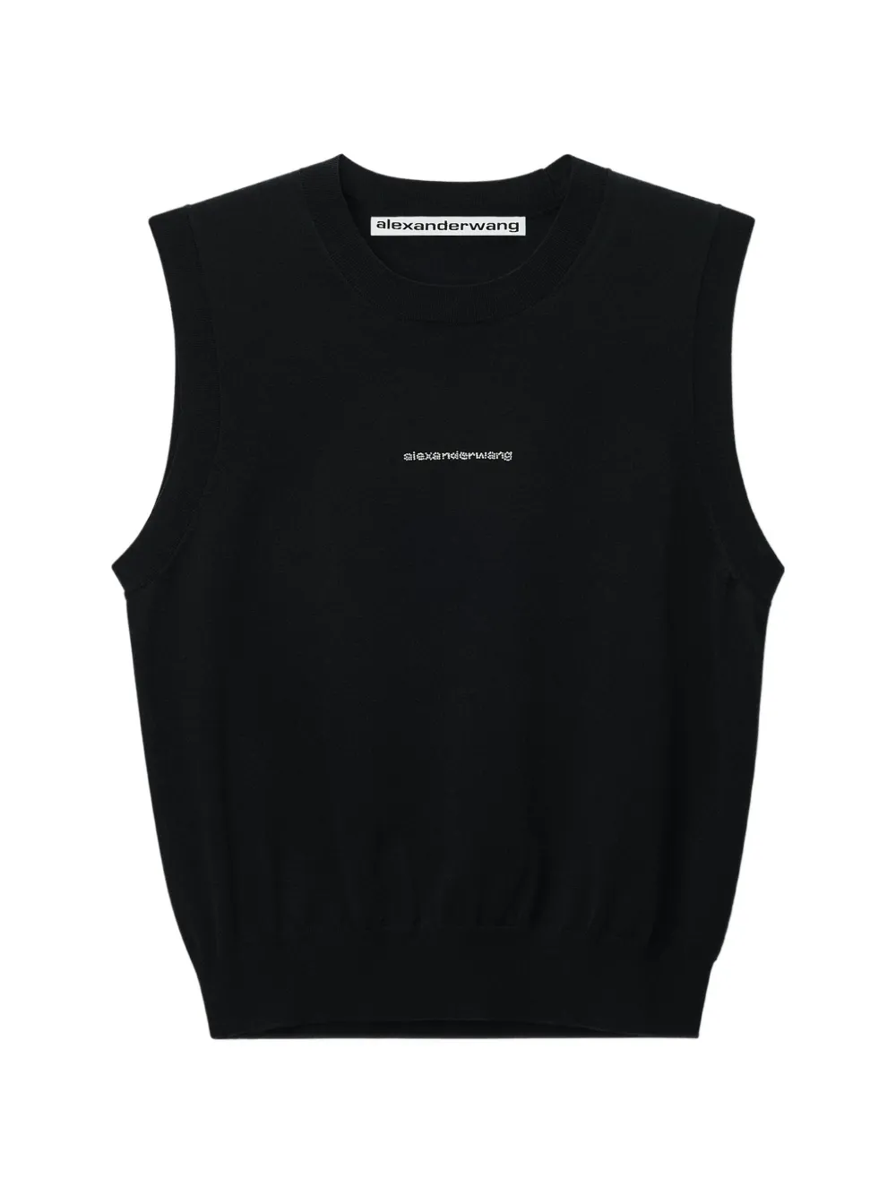 Alexander Wang crystal-logo tank top - Nero