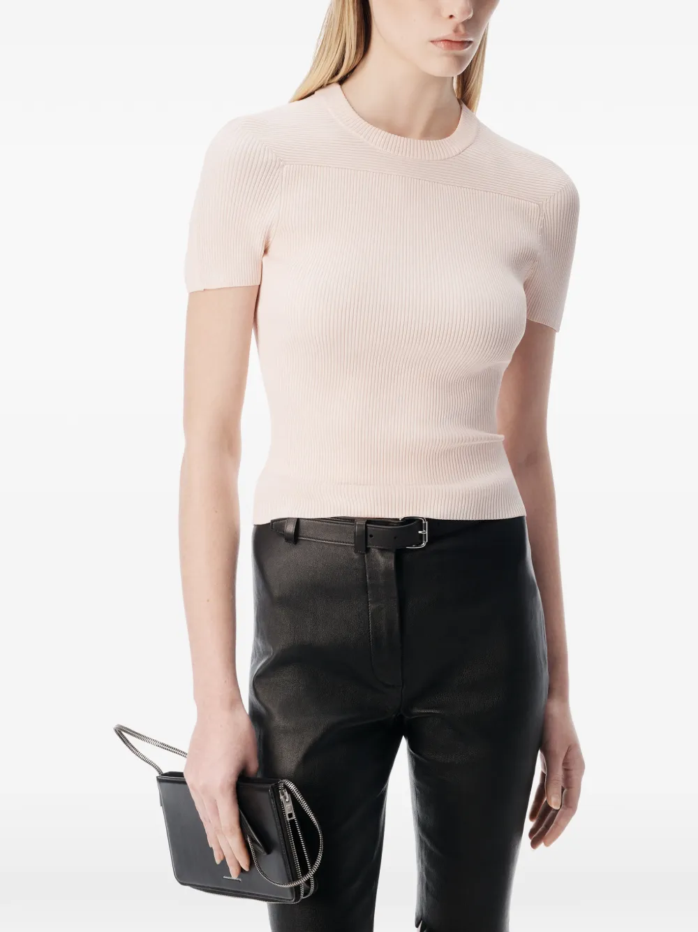 Alexander Wang T-shirt met logo-reliëf Roze