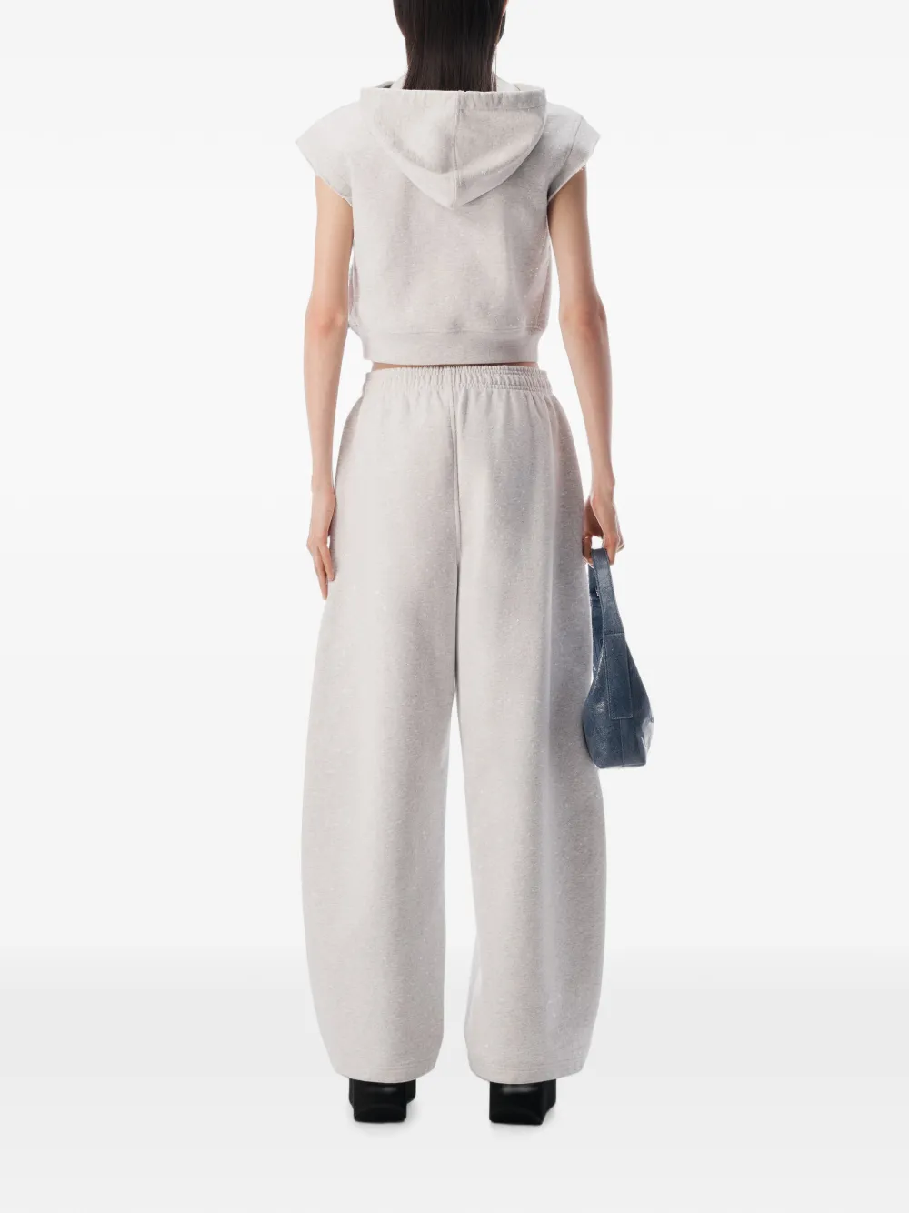 Alexander Wang Hoodie verfraaid met kristallen en kapmouwen Grijs