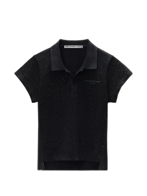 Alexander Wang playera tipo polo con detalles de cristal