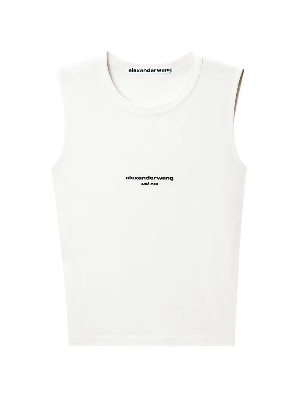 Alexander Wang logo-print fitted tank top - Bianco