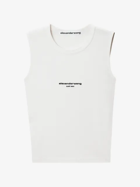 Alexander Wang logo-print fitted tank top
