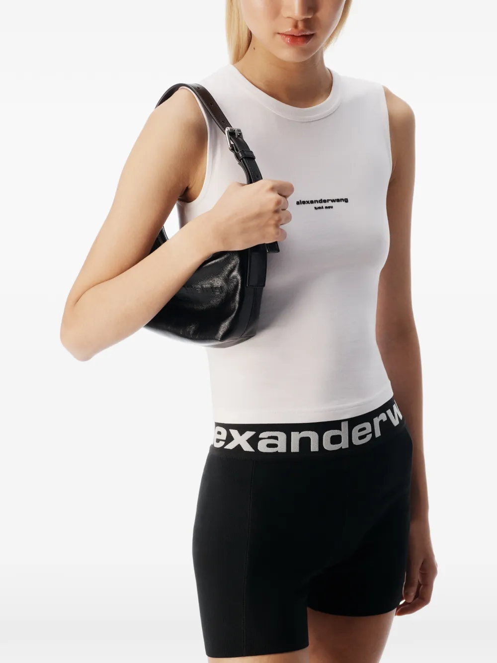 Alexander Wang logo-print Fitted Tank Top | White | FARFETCH