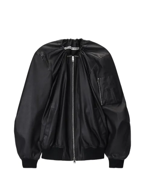 Alexander Wang gathered-detail leather jacket