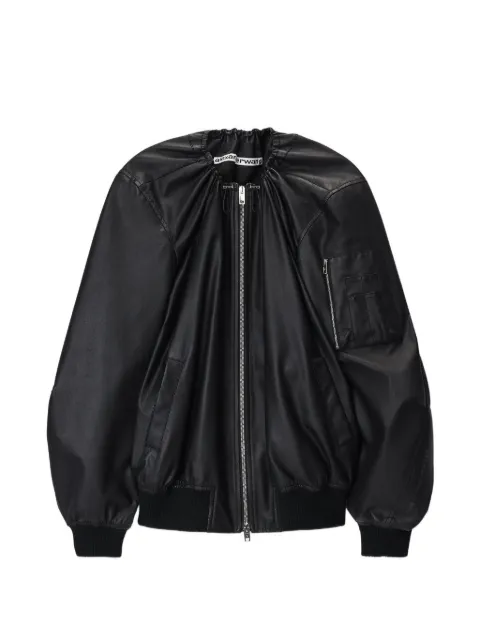 Alexander Wang gathered-detail leather jacket