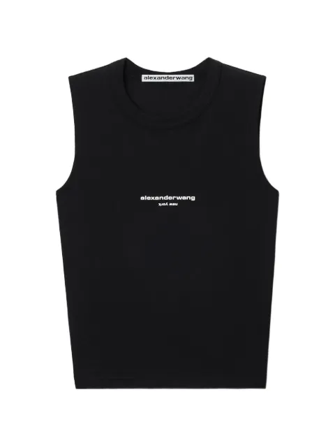 Alexander Wang logo-print fitted tank top