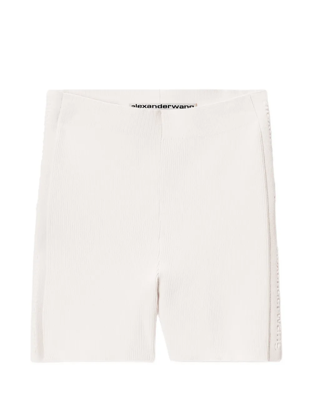 Alexander Wang logo-stripe ribbed shorts - White