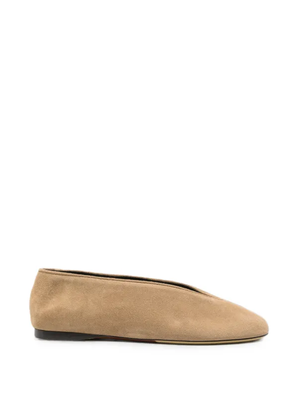 Moschino Round-toe Ballet Flats in Neutrals