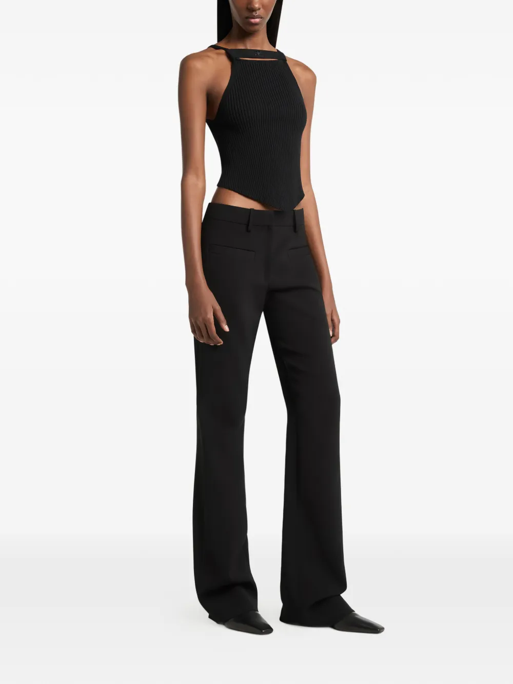 Courrèges Ribgebreide tanktop met bandje Zwart
