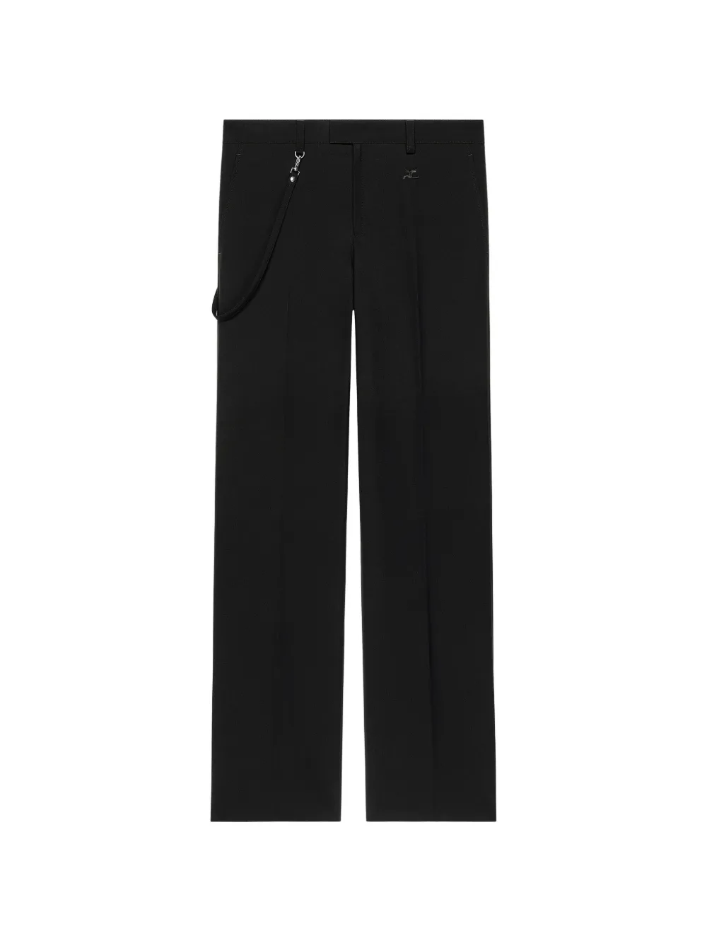 Courrèges Logo-embroidered Tailored Trousers in Black, view 4