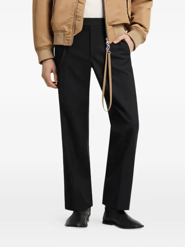 Courrèges Logo-embroidered Tailored Trousers in Black