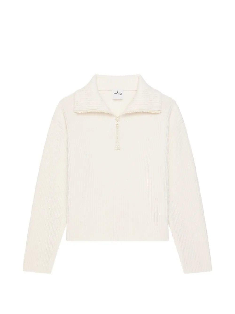 Courrèges ribbed-knit wool sweater - Toni neutri