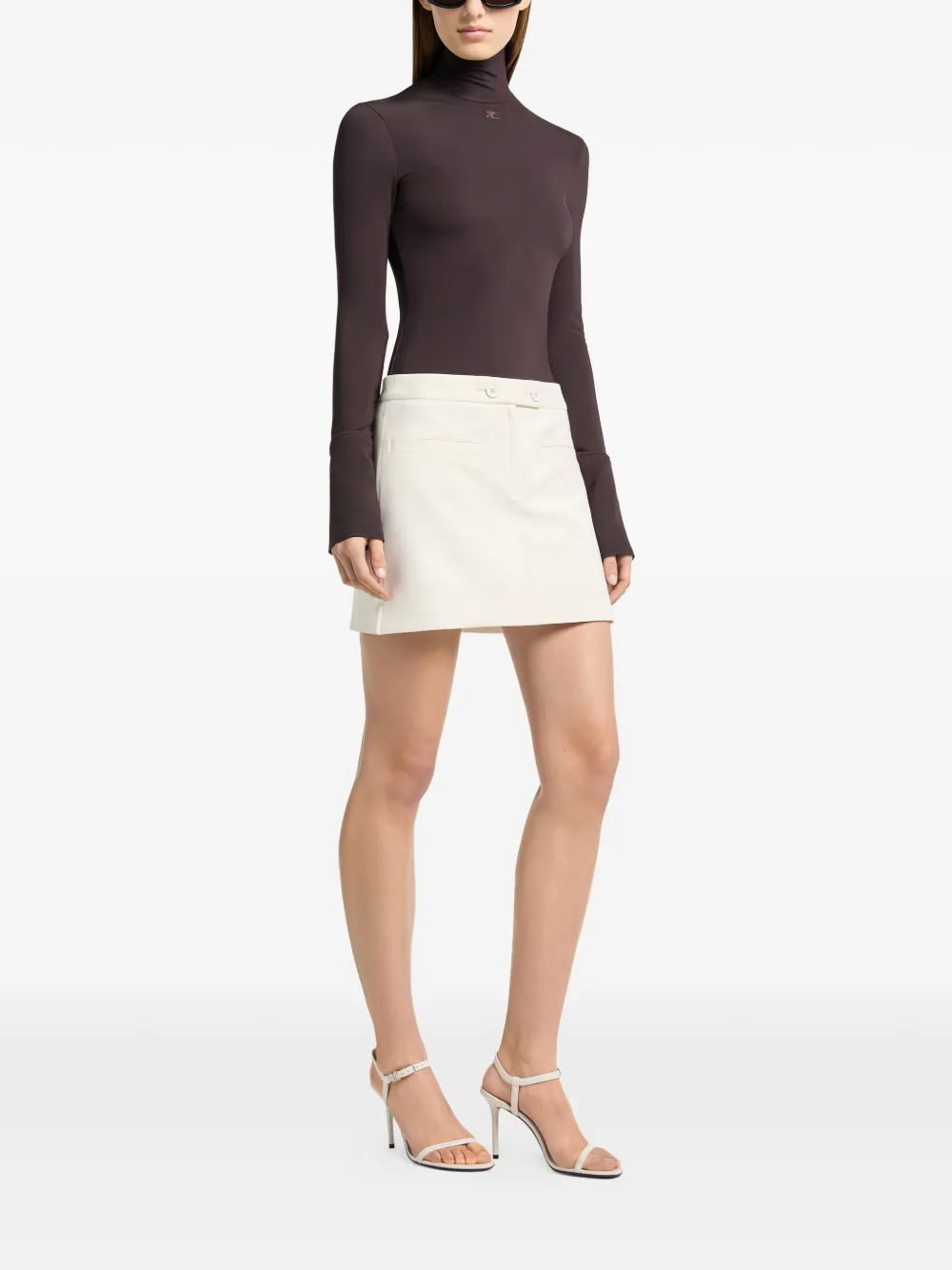Courrèges A-lijn mini-rok Wit