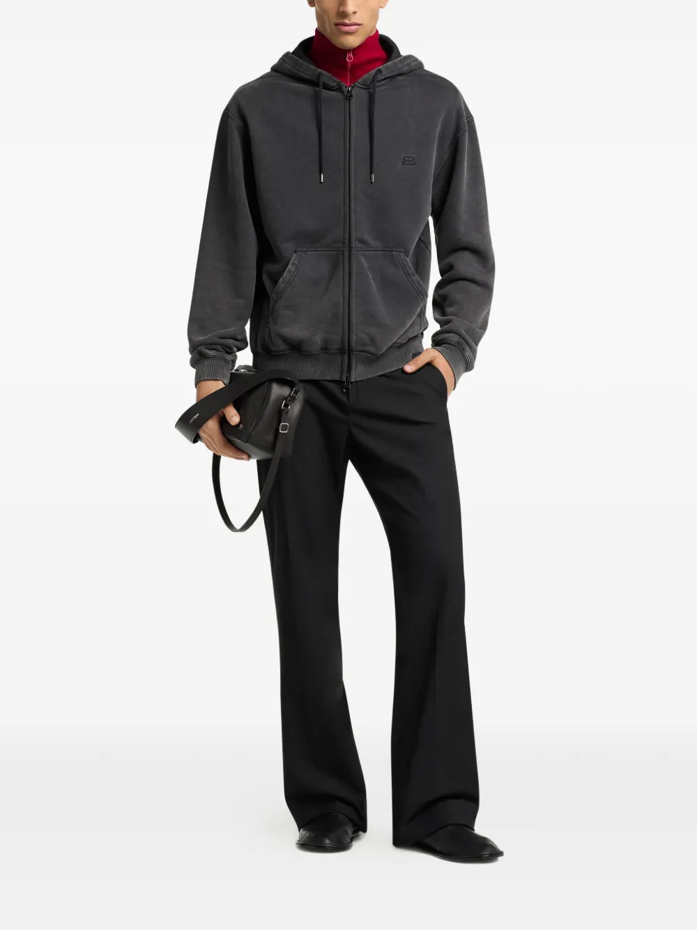 Courrèges Hoodie met logoprint Zwart