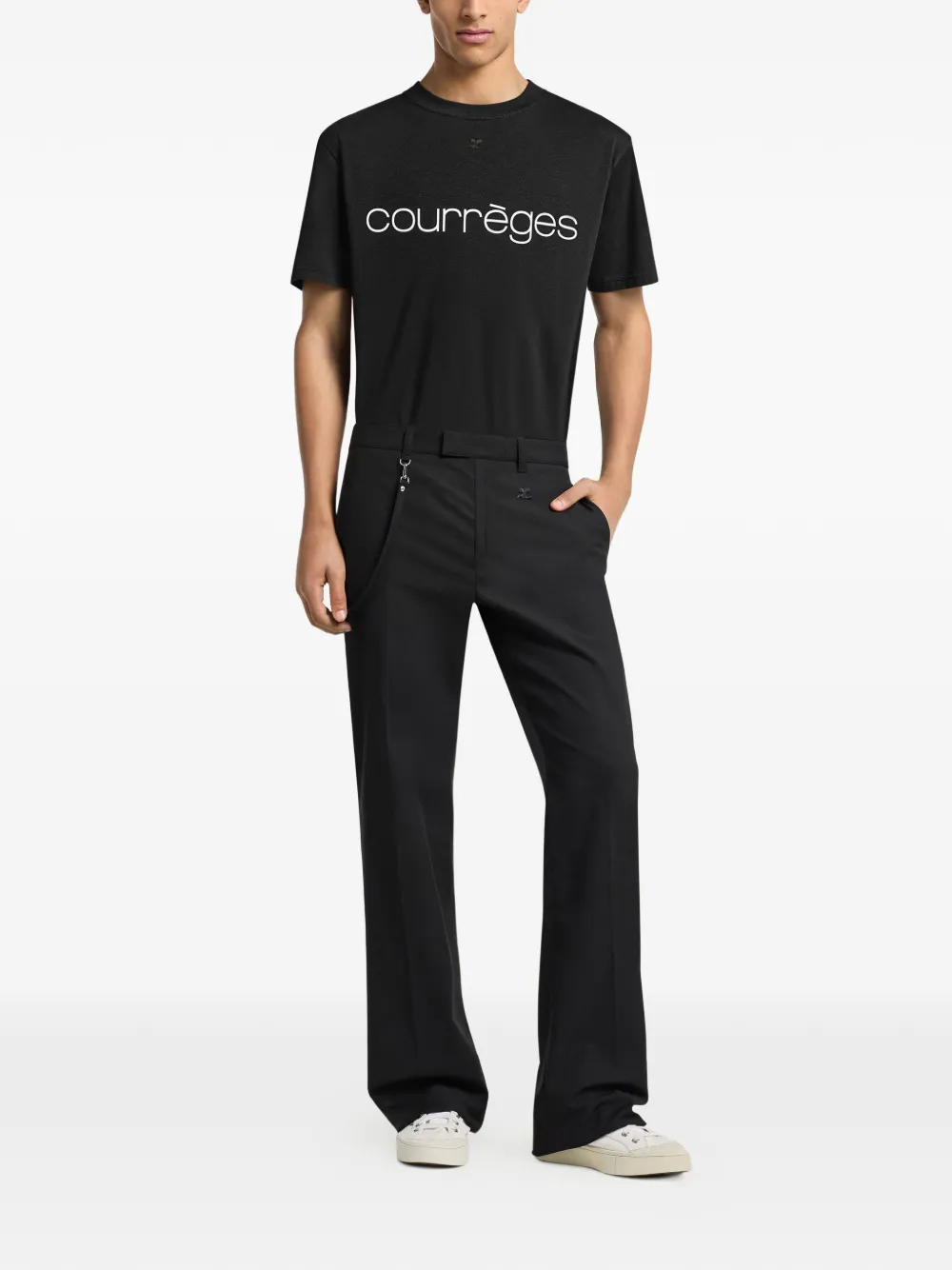 Courrèges T-shirt met logoprint Zwart
