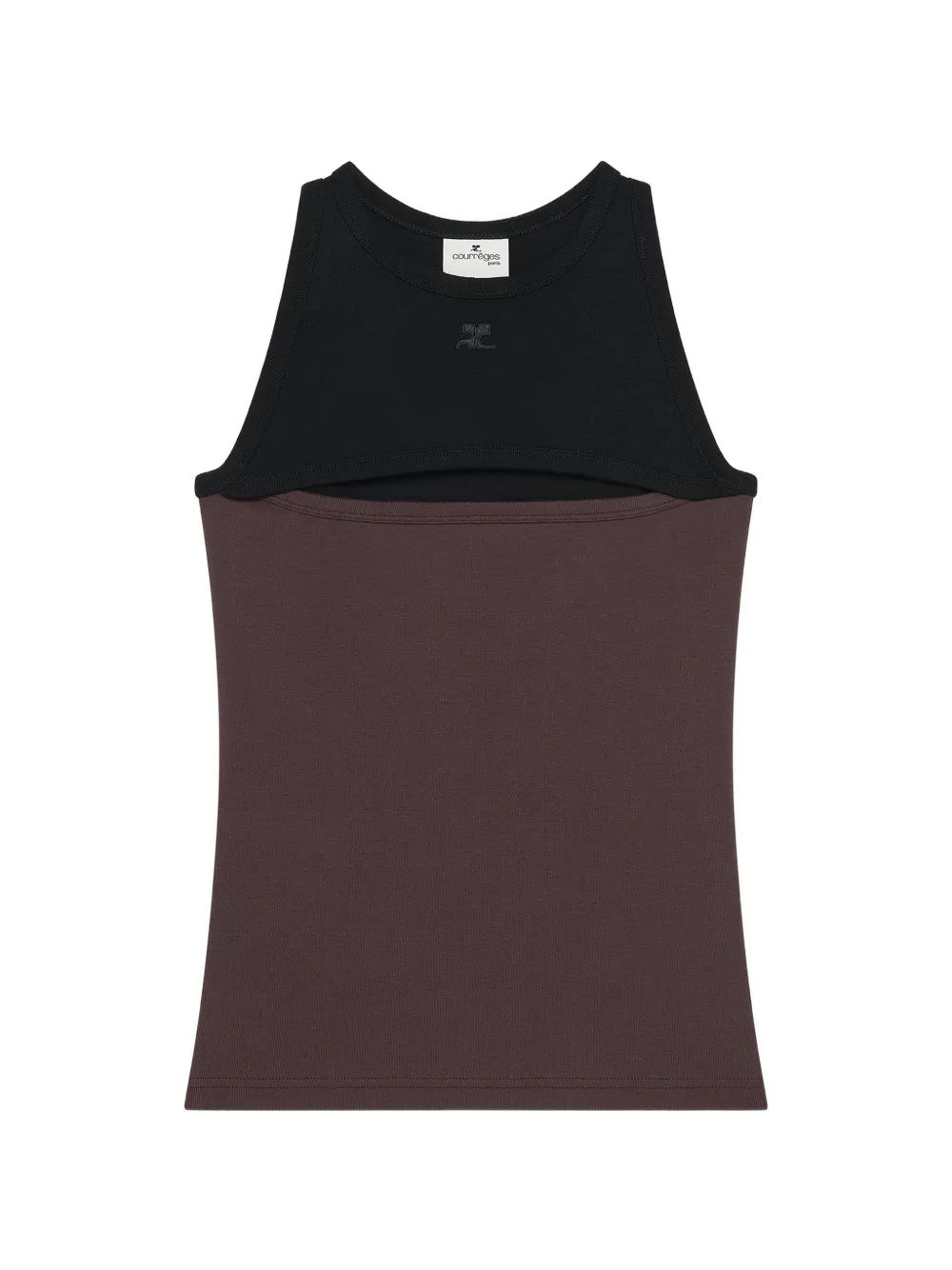 Courrèges slash contrast tank top - Rosso